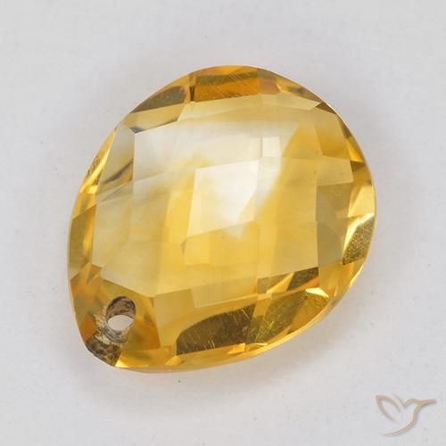 3.60克拉天然黄水晶，梨形，VVS-VS