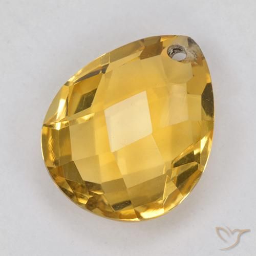 3.71克拉天然黄水晶，梨形，VVS-VS