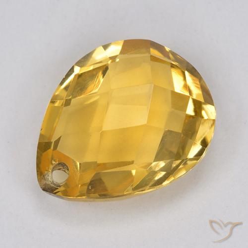 3.71克拉天然黄水晶，梨形，VVS-VS