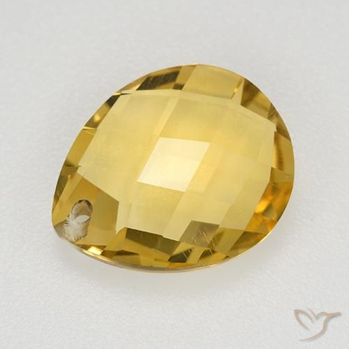 3.65ct 天然 中金 黄水晶, 梨形, VVS-VS