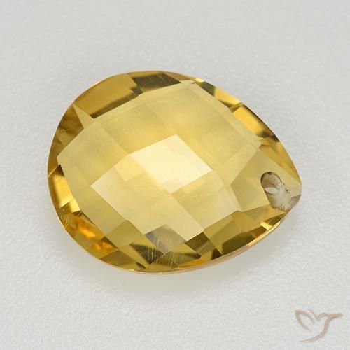 3.65克拉天然黄水晶，梨形，VVS-VS