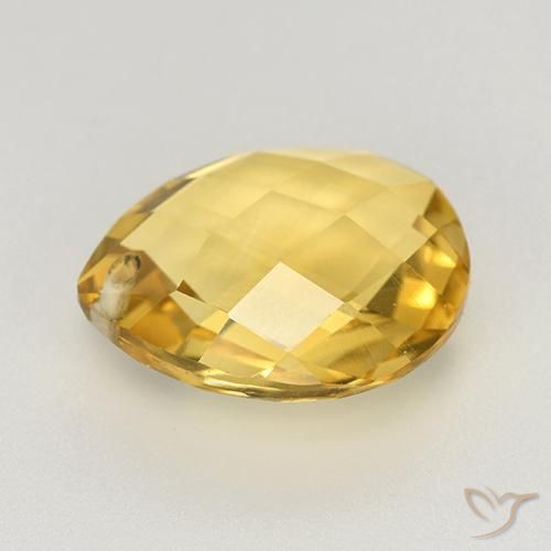 3.65克拉天然黄水晶，梨形，VVS-VS