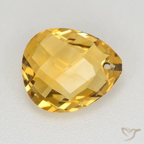 3.67ct 天然 黄金色 黄水晶, 梨形, VVS-VS