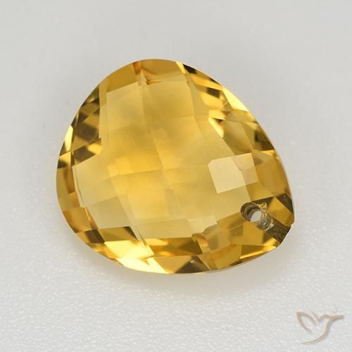 3.67克拉天然黄水晶，梨形，VVS-VS
