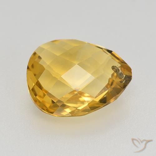 3.67克拉天然黄水晶，梨形，VVS-VS