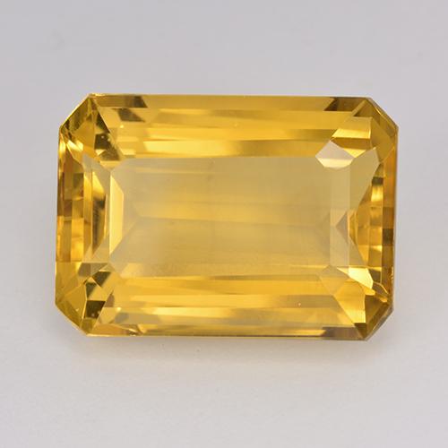 15.40克拉天然金色黄水晶，祖母绿式切割，18×12.9毫米，VVS-VS