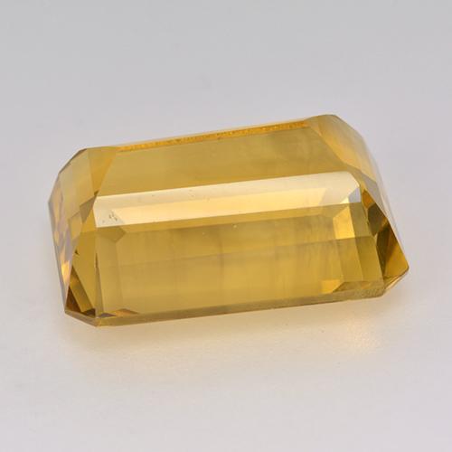 15.40克拉天然金色黄水晶，祖母绿式切割，18×12.9毫米，VVS-VS