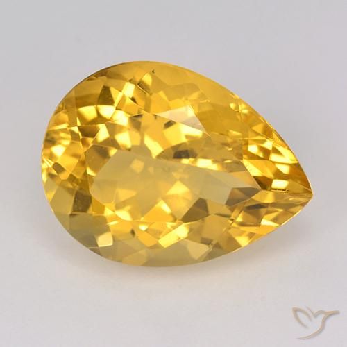 8.34ct 天然 金色 黄水晶, 梨形, VVS-VS