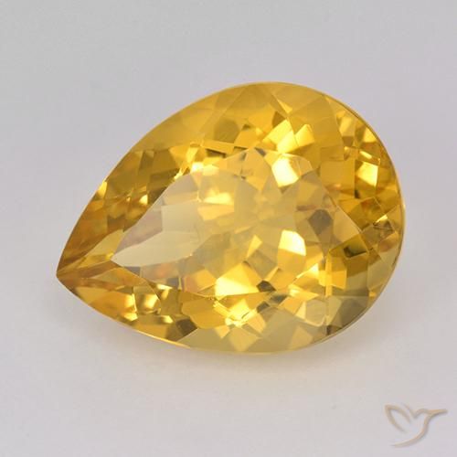 8.34克拉天然黄水晶，梨形，VVS-VS