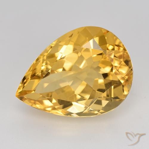 8.81ct 天然 中金 黄水晶, 梨形, VVS-VS