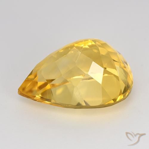 8.81克拉天然黄水晶，梨形，VVS-VS