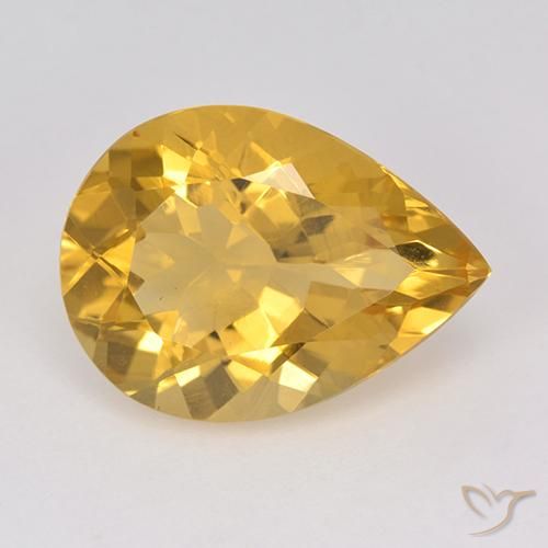 6.77ct 天然 金橙色 黄水晶, 梨形, VVS-VS