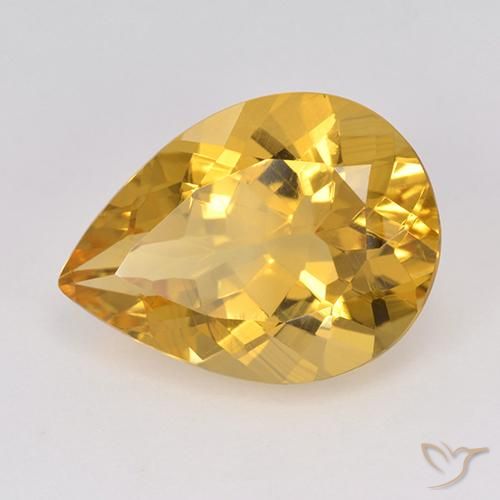 6.77克拉天然黄水晶，梨形，VVS-VS