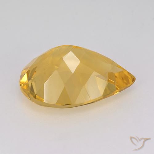 6.77克拉天然黄水晶，梨形，VVS-VS