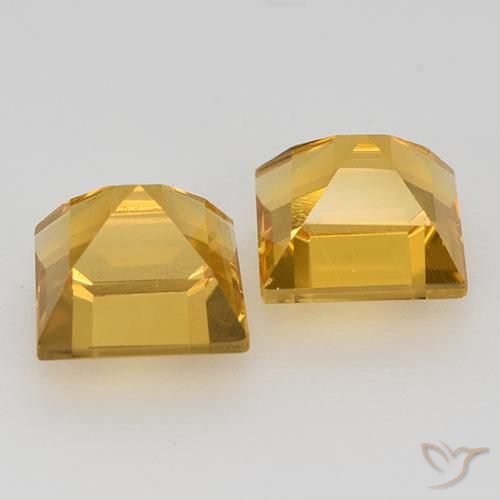 3.32克拉天然黄水晶，正方形，VVS-VS
