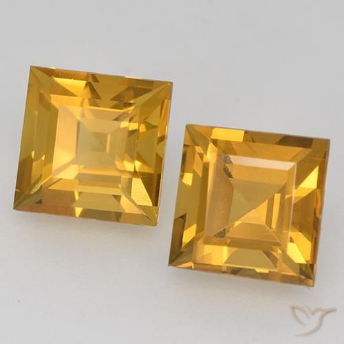 3.44克拉天然黄水晶，正方形，VVS-VS