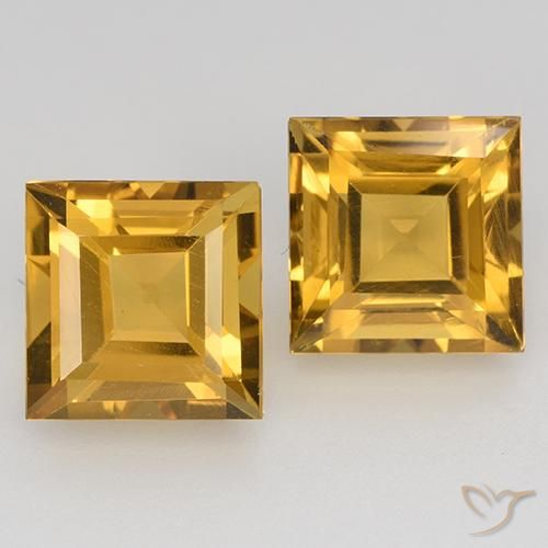 3.32ctw 天然 深金色 黄水晶, 正方形, VVS-VS