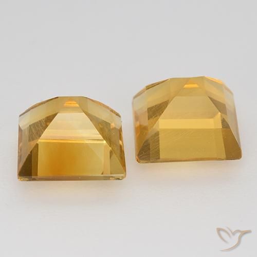 2.95克拉天然黄水晶，正方形，VS