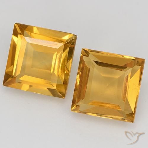3.26克拉天然黄水晶，正方形，VVS-VS