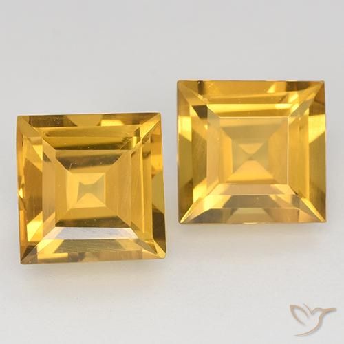 3.07克拉天然黄水晶，正方形，VVS-VS