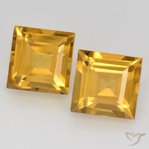3.07克拉天然黄水晶，正方形，VVS-VS