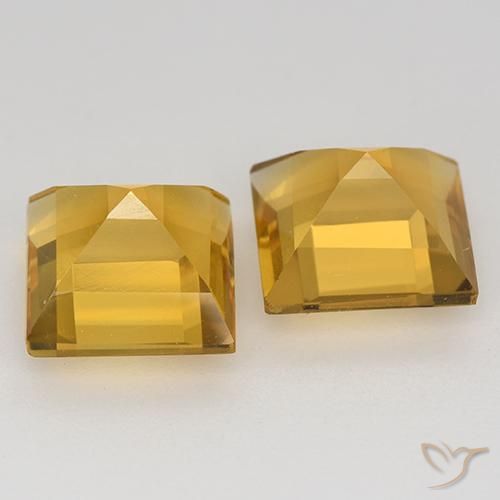 3.07克拉天然黄水晶，正方形，VVS-VS