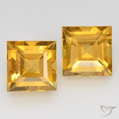 3.33ctw 天然 深金色 黄水晶, 正方形, VVS-VS