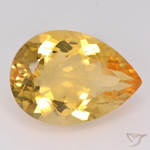 10.43ct 天然 金色 黄水晶, 梨形, VVS-VS