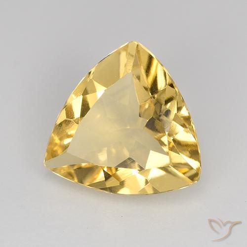 1.74克拉天然黄水晶，胖三角形，VVS-VS
