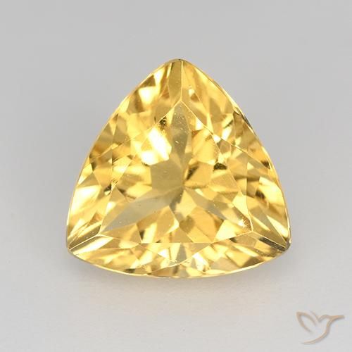 2.13ct 天然 亮金 黄水晶, 胖三角形, VVS-VS