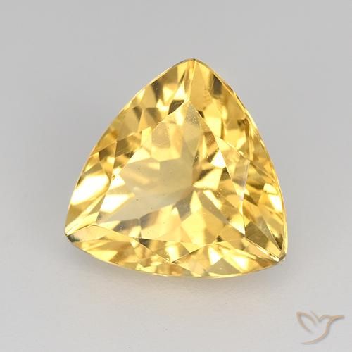2.13克拉天然黄水晶，胖三角形，VVS-VS