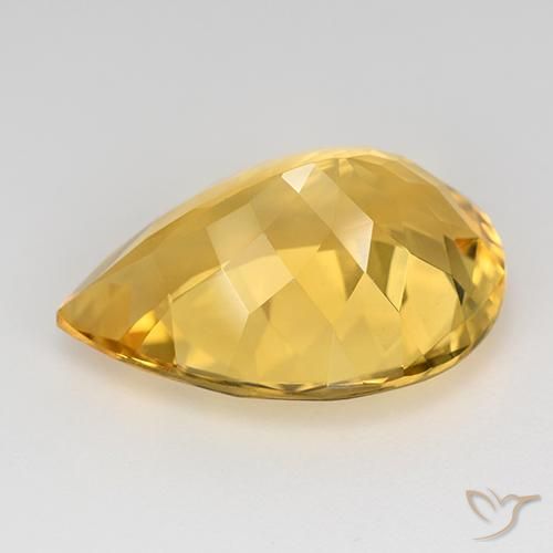 9.66克拉天然黄水晶，梨形，VVS-VS