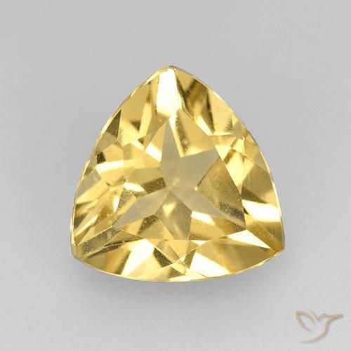 1.85ct 天然 中金 黄水晶, 胖三角形, VVS