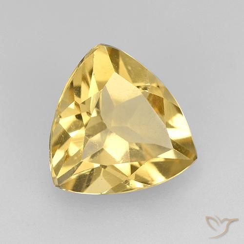 1.85克拉天然黄水晶，胖三角形，VVS