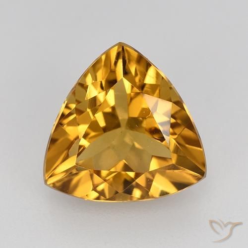 2.19ct 天然 中橙金 黄水晶, 胖三角形, VVS-VS
