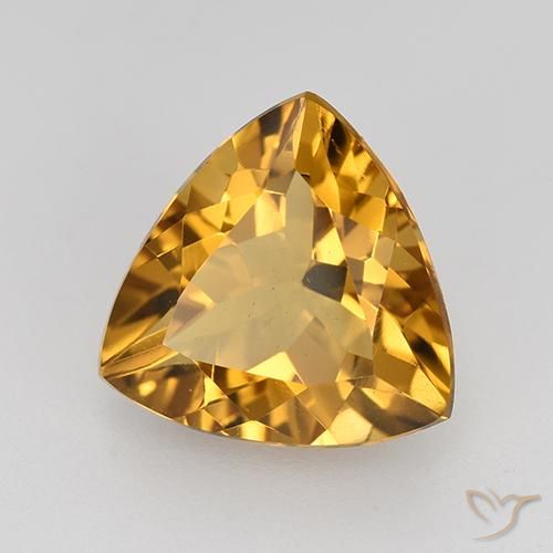 2.19克拉天然黄水晶，胖三角形，VVS-VS