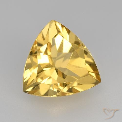 2.25克拉天然黄水晶，胖三角形，VVS-VS