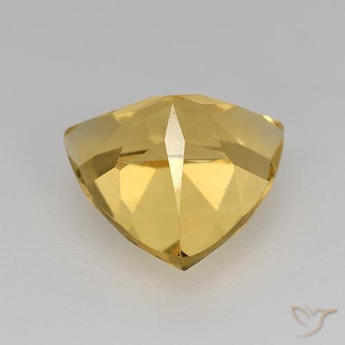 2.25克拉天然黄水晶，胖三角形，VVS-VS