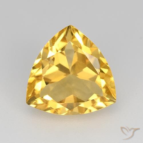 2.27ct 天然 金色 黄水晶, 胖三角形, VVS-VS
