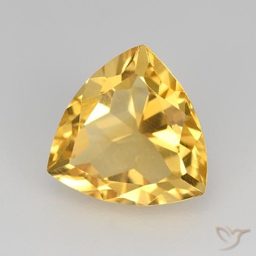 2.27克拉天然黄水晶，胖三角形，VVS-VS
