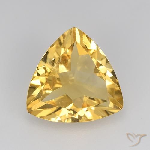 1.93ct 天然 金色 黄水晶, 胖三角形, VS