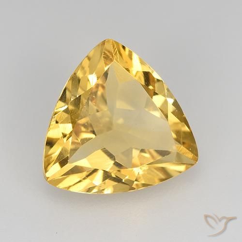 1.93克拉天然黄水晶，胖三角形，VS