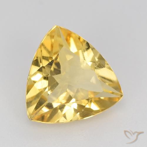 1.86克拉天然黄水晶，胖三角形，VVS-VS