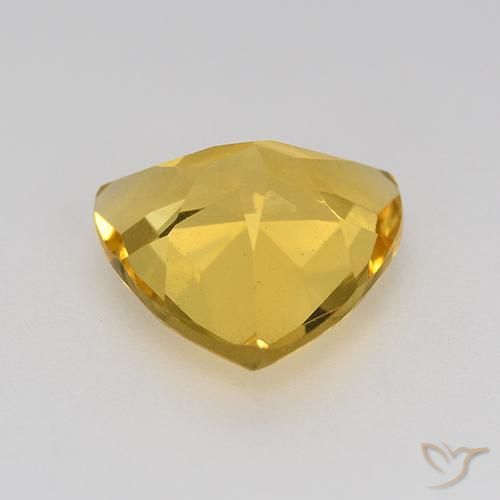 2.12克拉天然黄水晶，胖三角形，VVS-VS