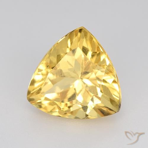 2.38克拉天然黄水晶，胖三角形，VVS-VS