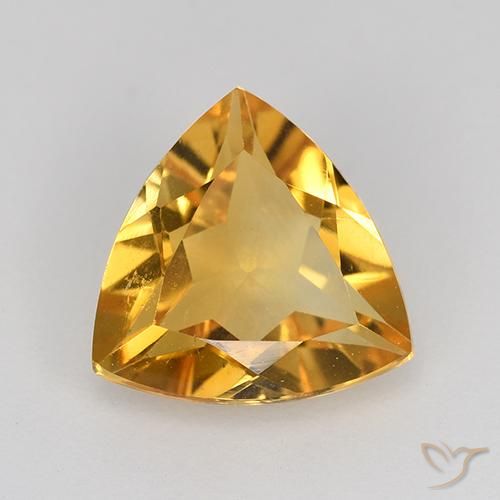1.85ct 天然 中橙 黄水晶, 胖三角形, VVS-VS