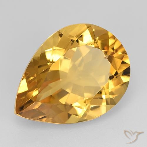 7.93克拉天然黄水晶，梨形，VVS-VS
