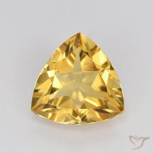 2.05ct 天然 金色 黄水晶, 胖三角形, VVS-VS