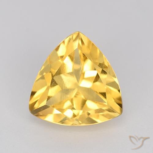 2.28ct 天然 金色 黄水晶, 胖三角形, VVS