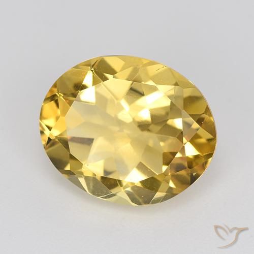 3.73克拉天然黄水晶，椭圆形，VVS-VS